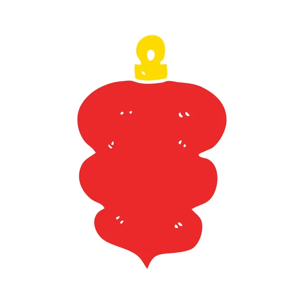 Flache Farbe Stil Cartoon Weihnachtsbaumkugel — Stockvektor