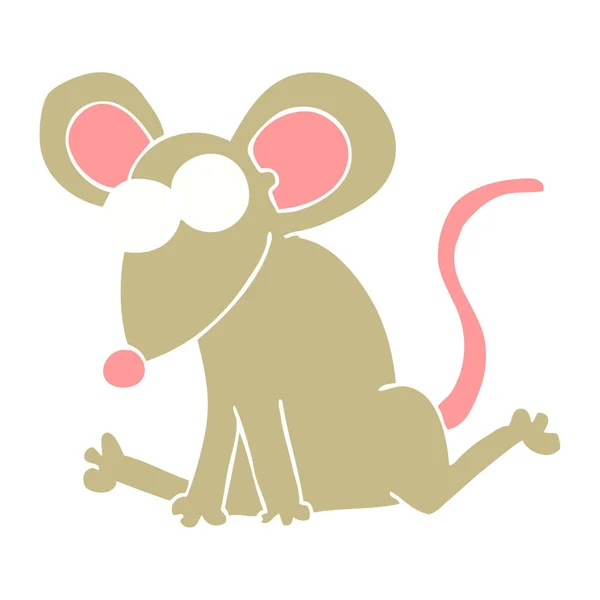 Illustrazione Colori Piatta Del Mouse — Vettoriale Stock