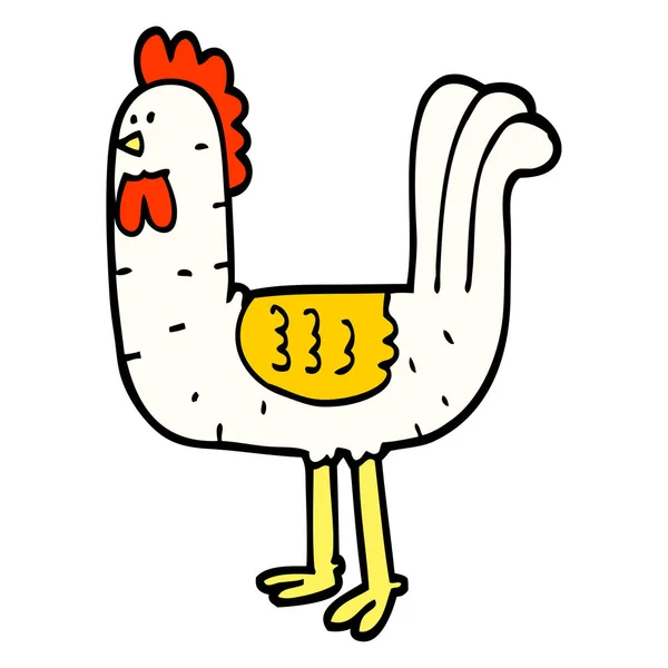 Mano Dibujado Doodle Estilo Caricatura Gallo — Vector de stock