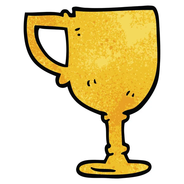 Cartoon Doodle Gold Cup — Stock Vector