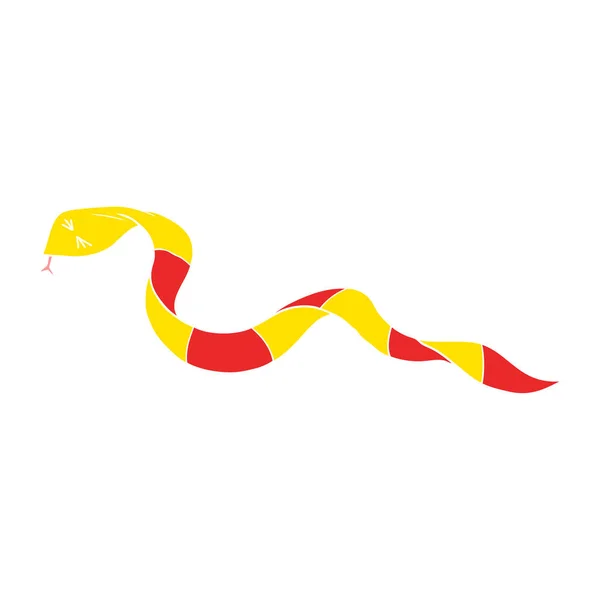 Flache Farbe Stil Cartoon Schlange — Stockvektor