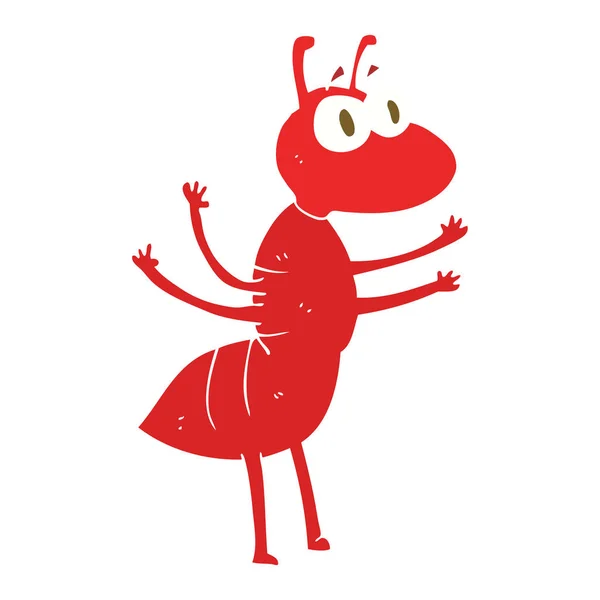 Flat Color Illustration Ant — Stock Vector