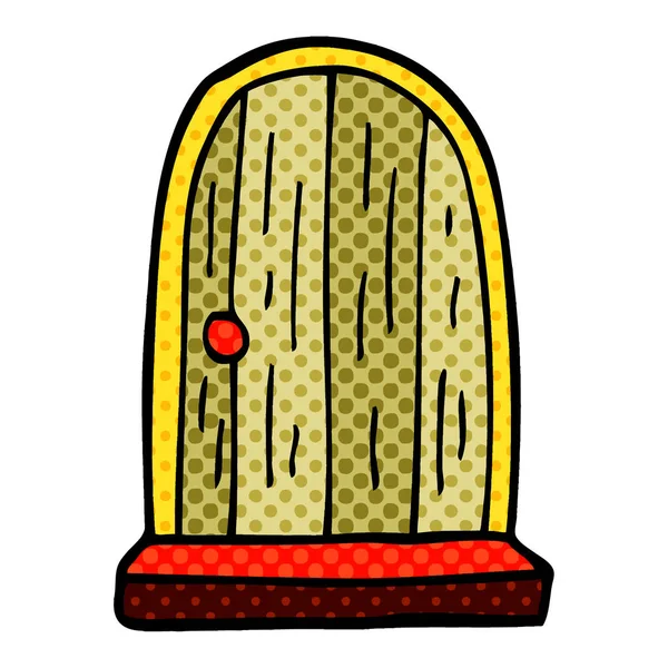 Γελοιογραφία Doodle Στρογγυλή Πόρτα — Διανυσματικό Αρχείο