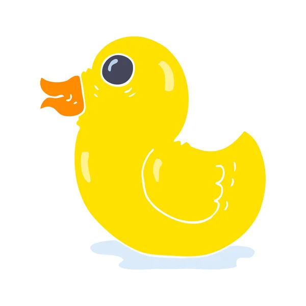 Flat Color Illustration Rubber Duck — Stock Vector