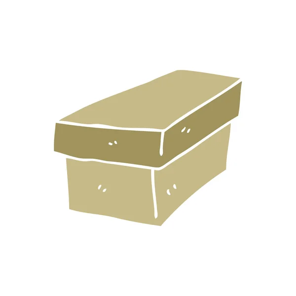 Plochý Barevný Styl Kreslených Lepenkové Krabice — Stockový vektor