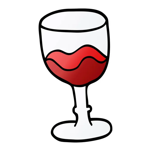 Cartoon Doodle Glas Rode Wijn — Stockvector