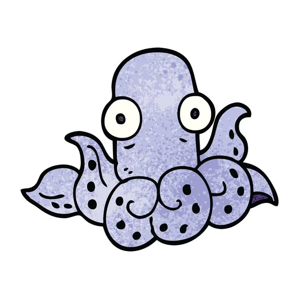 Cartoon Doodle Grappige Octopus — Stockvector
