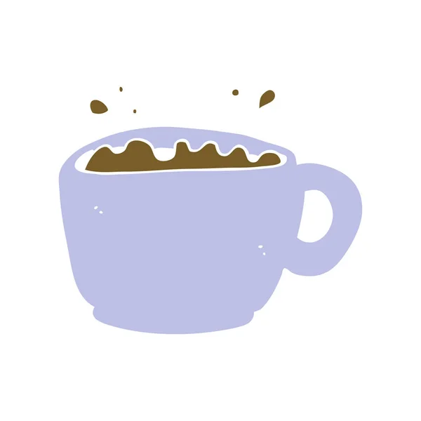 Плоский Стиль Мультяшный Кофе Чашка — стоковый вектор