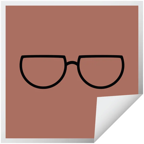 Bril Grafische Vector Illustratie Vierkante Sticker — Stockvector
