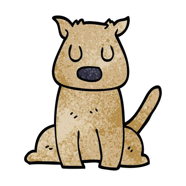 Desenho Animado Doodle Cão Calmo —  Vetores de Stock