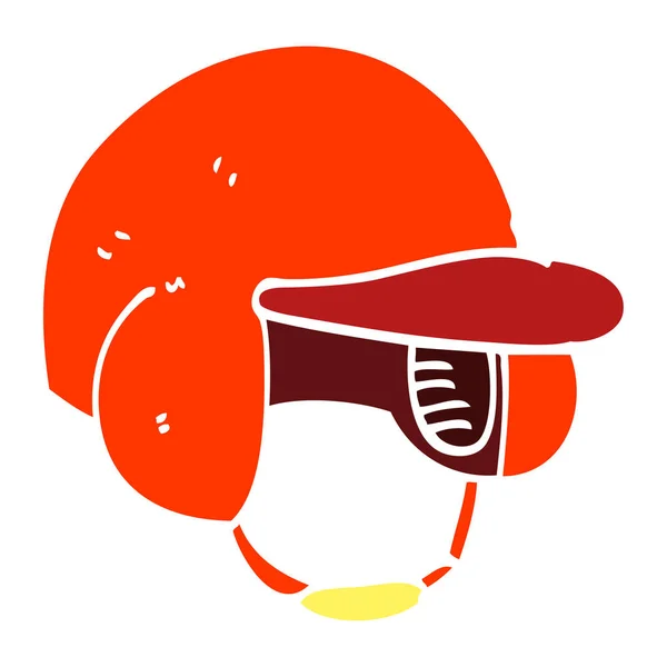 Illustration Couleur Plate Casque Baseball Dessin Animé — Image vectorielle