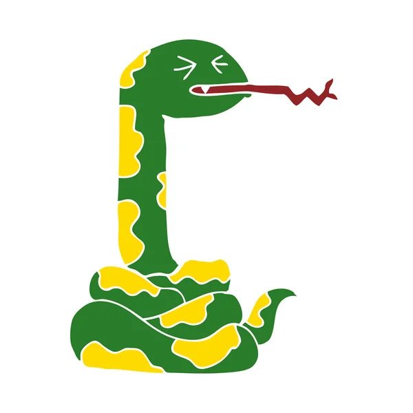 Szalagkábel Színes Stílus Karikatúra Sziszegő Kígyó — Stock Vector