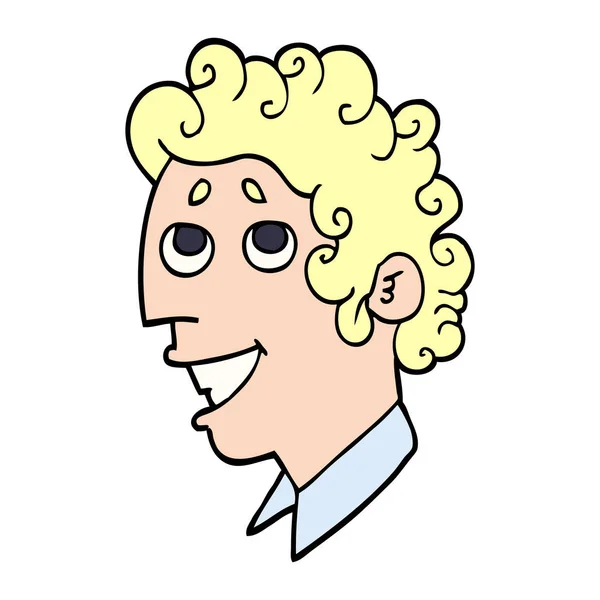 Cartoon Doodle Man Face — Stock Vector