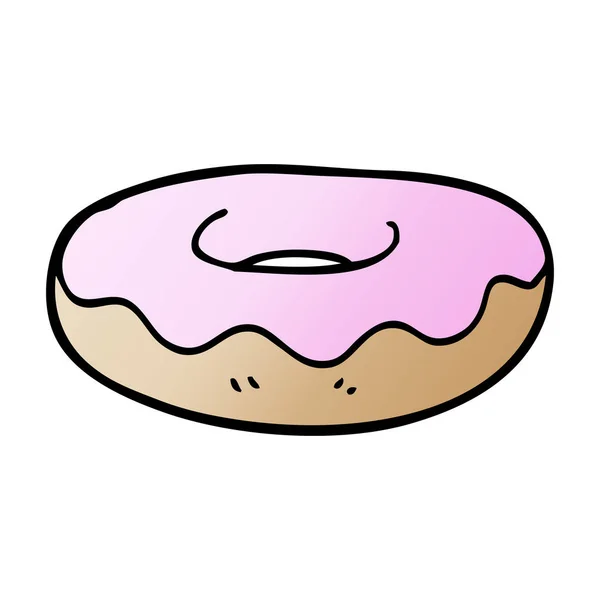 Donut Gelado Doodle Desenhos Animados — Vetor de Stock