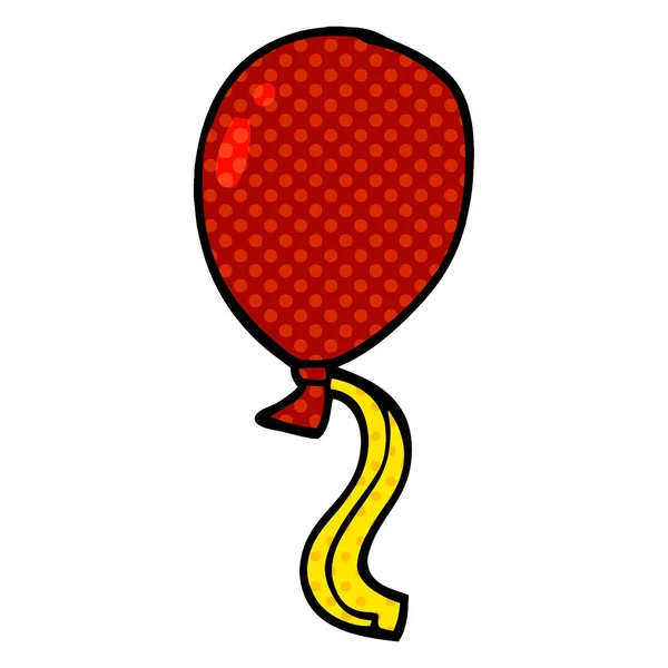 Desenho Animado Doodle Balão Vermelho — Vetor de Stock