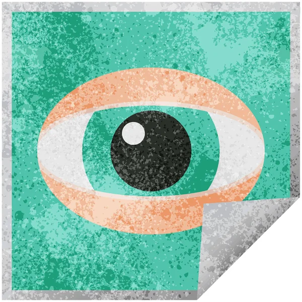 bakan göz grafik vektör çizim kare etiketi