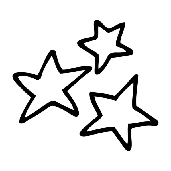 Linha Desenho Desenhos Animados Estrelas Amarelas —  Vetores de Stock