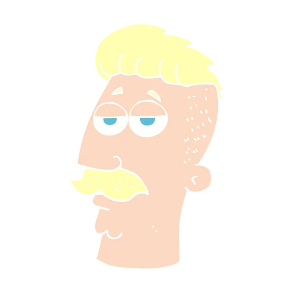 流行に敏感な髪を持つ男のフラット カラー イラスト カット — ストックベクタ