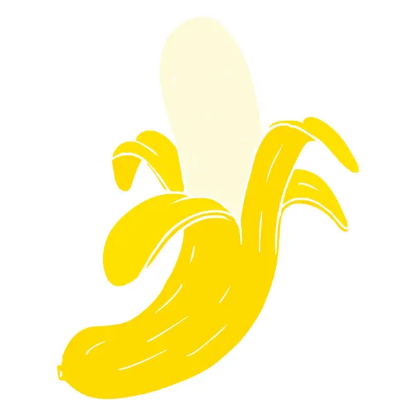 Cor Plana Estilo Cartoon Banana — Vetor de Stock