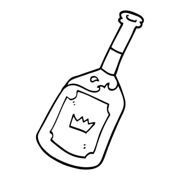 Línea Dibujo Dibujos Animados Bebida Alcohólica — Vector de stock