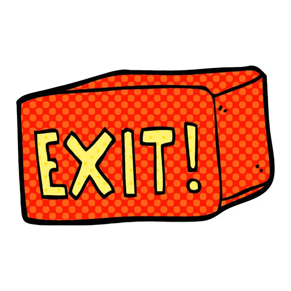 Cartoon Doodle Exit Sign — Stockvector