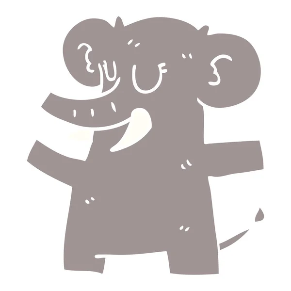Cartoon Doodle Standing Elephant — Stock Vector