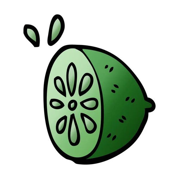 Dessin Animé Doodle Citron Vert Fruit — Image vectorielle