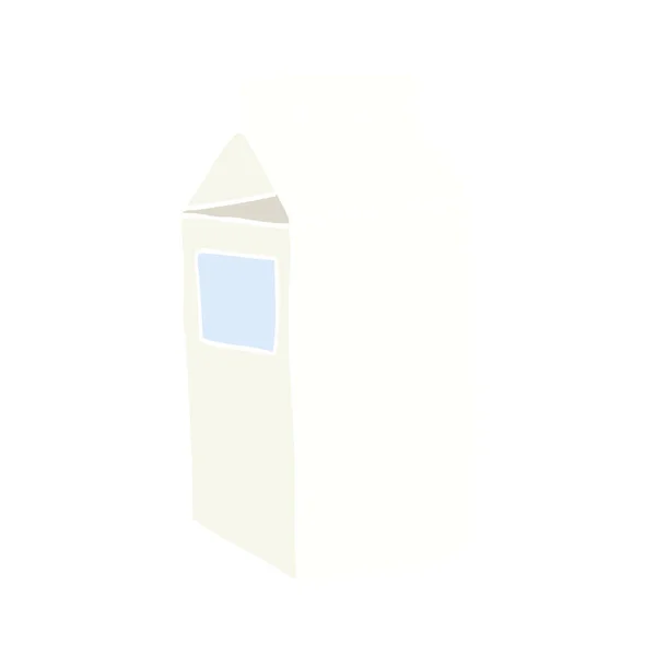 Flat Color Style Cartoon Milk Carton — Stock Vector