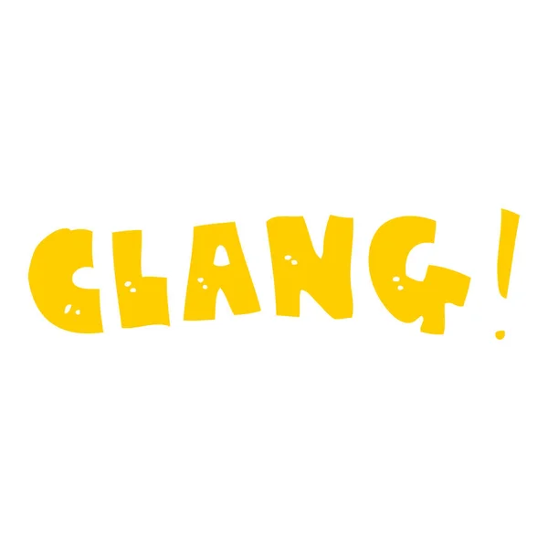 Plochý Barevný Styl Kreslených Slovo Clang — Stockový vektor