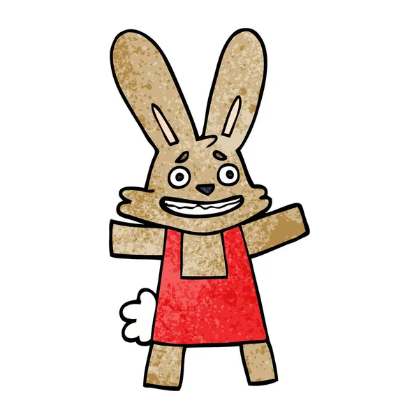 Çizgi Film Doodle Korkmuş Tavşan Arıyorsunuz — Stok Vektör