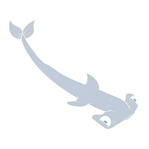 Flachfarbige Illustration Eines Hammerhais — Stockvektor