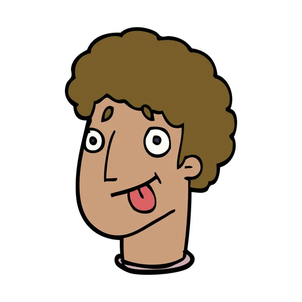 Dibujos Animados Garabato Divertido Cara Masculina — Vector de stock