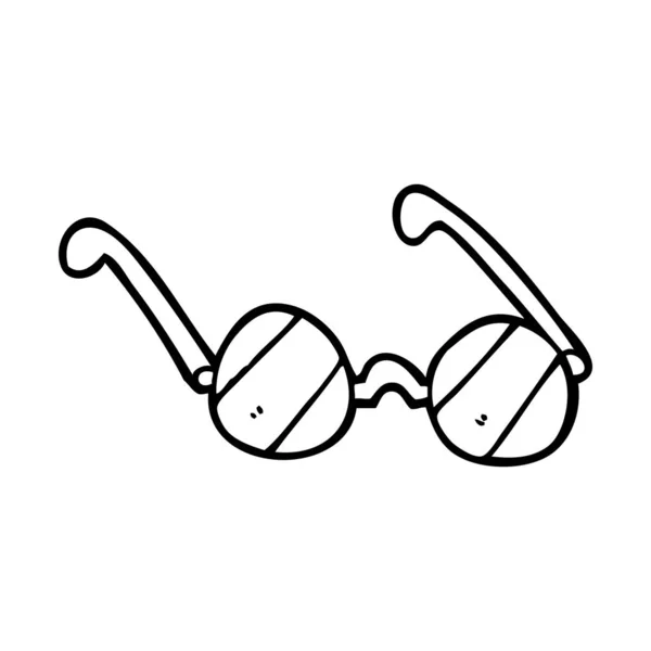 Linje Tegning Tegneserie Glas Briller – Stock-vektor
