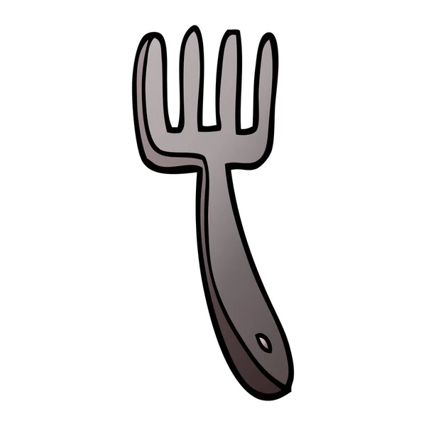 Desenho Animado Doodle Fork Vetor Ilustração —  Vetores de Stock