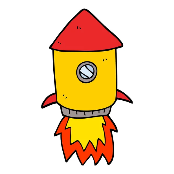 Rajzfilm Doodle Space Rakéta — Stock Vector