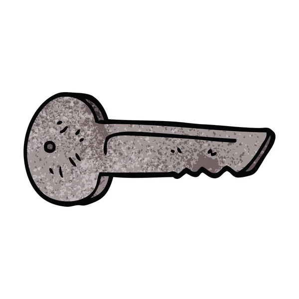 Cartoon Doodle Metal Key — Stock Vector