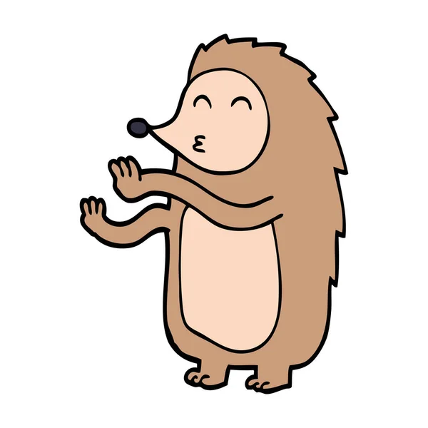 Cartoon Doodle Happy Hedgehog — Stock Vector