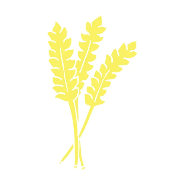 Plochý Barevný Styl Kreslených Pšenice — Stockový vektor