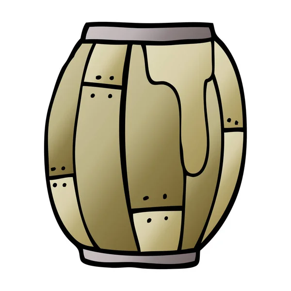 Dibujos Animados Garabato Barril Cerveza — Vector de stock