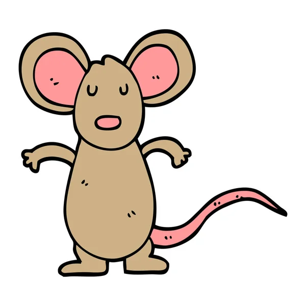 Dibujos Animados Doodle Mouse Vector Ilustración — Vector de stock