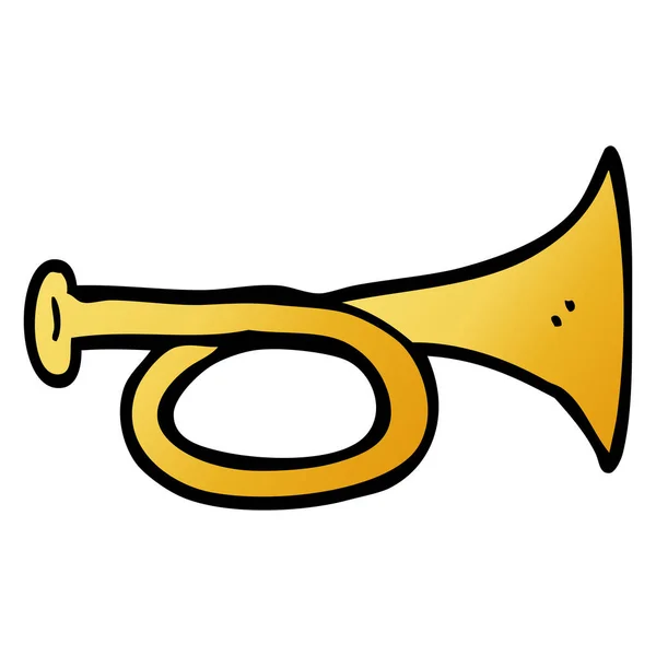 Cartoon Doodle Brass Horn — Stock Vector