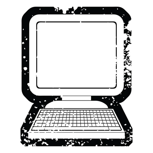 Illustrazione Dell Icona Vettoriale Dell Effetto Angosciato Computer — Vettoriale Stock
