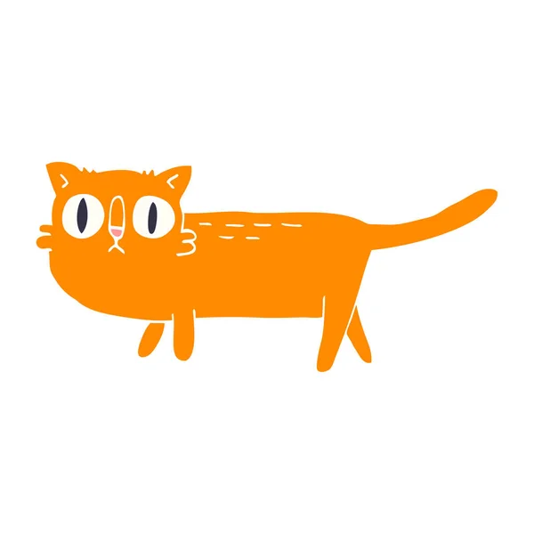 Fumetto Doodle Divertente Gatto — Vettoriale Stock