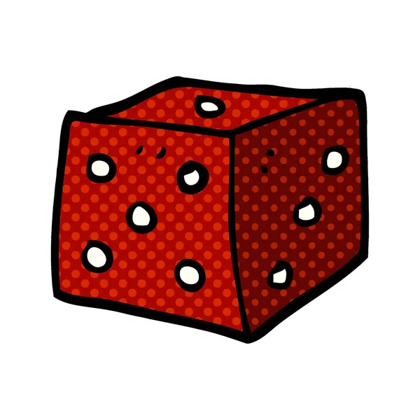 Cartoon Doodle Red Dice — Stock Vector