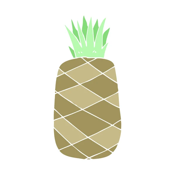 Platt Färg Illustration Ananas — Stock vektor