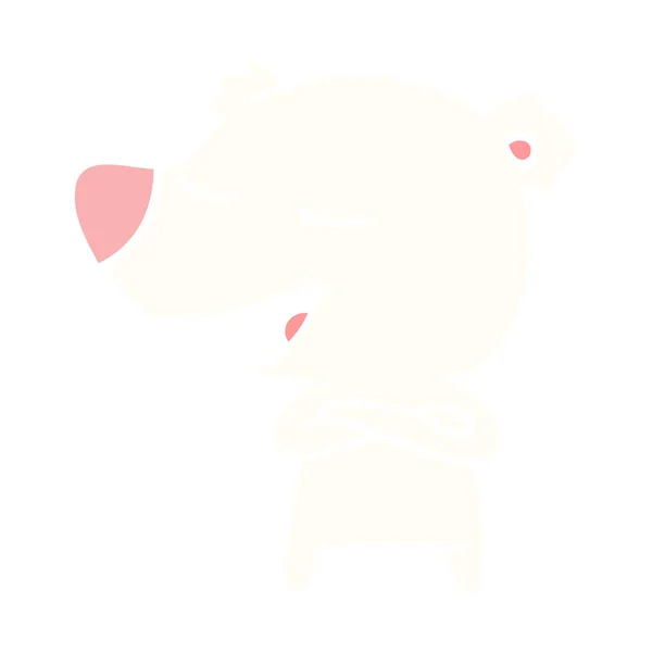 Piatto Stile Colore Cartone Animato Orso Polare — Vettoriale Stock