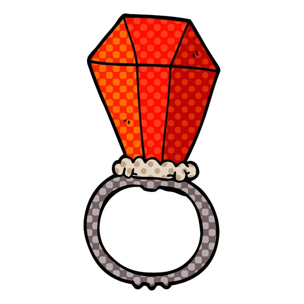 Tegneserie Doodle Engagement Ring – Stock-vektor