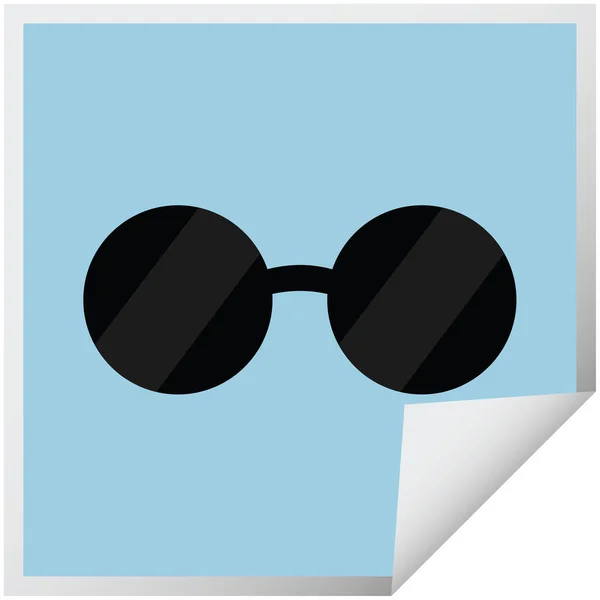 Sonnenbrille Grafik Vektor Illustration Quadrat Aufkleber — Stockvektor