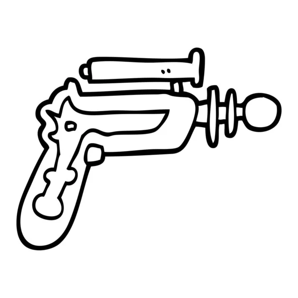 Pistola Rayos Dibujos Animados Blanco Negro — Vector de stock