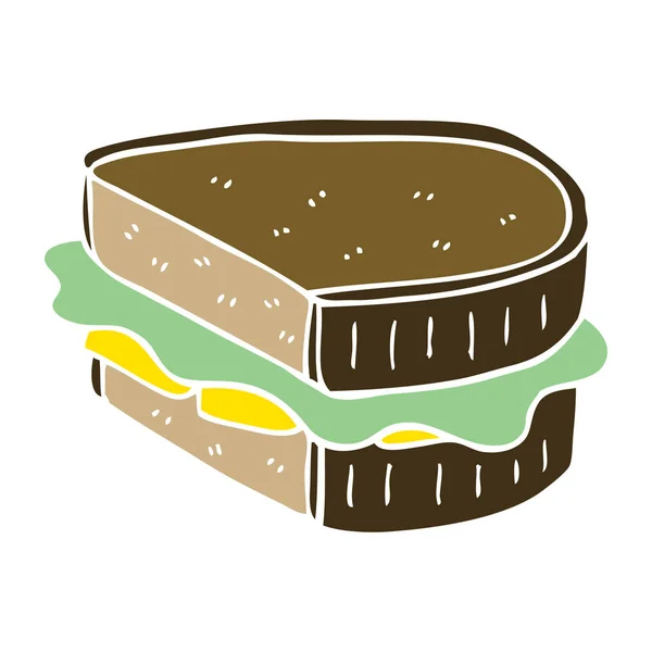 Sandwich Chargé Gribouille Dessin Animé — Image vectorielle